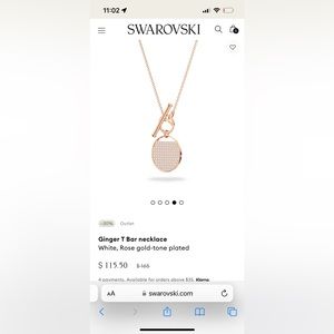Swarovski necklace rose gold